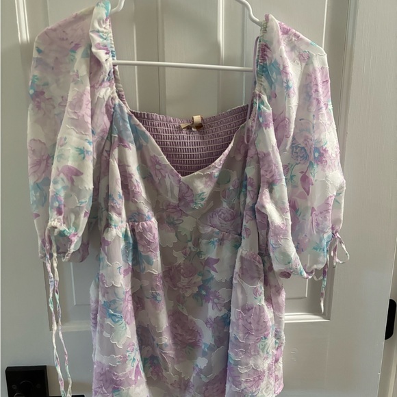 Skies Are Blue Tops - Skies Are Blue Pastel Floral Blouse